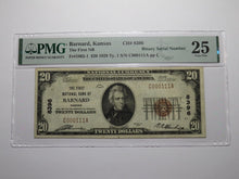 Load image into Gallery viewer, $20 1929 Barnard Kansas National Currency Bank Note Bill #8396 Binary Serial #