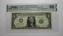Load image into Gallery viewer, $1 2017 Radar Serial Number Federal Reserve Currency Bank Note Bill PMG UNC66EPQ