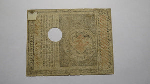 $3 1780 Massachusetts Bay MA Colonial Currency Note Bill Three Dollars RARE!