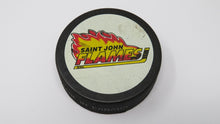Load image into Gallery viewer, Saint John Flames AHL Official Viceroy InGlasco Puck Defunct Minor Hockey Team