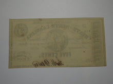 Load image into Gallery viewer, $.05 1863 Raleigh North Carolina Obsolete Currency Bank Note Bill NC State UNC+