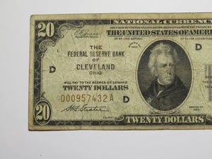 $20 1929 Cleveland Ohio OH National Currency Note Federal Reserve Bank FINE