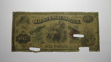 Load image into Gallery viewer, $1 1867 Macon Georgia GA Obsolete Currency Bank Note Bill Macon Brunswick RR Co.