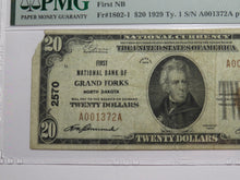 Load image into Gallery viewer, $20 1929 Grand Forks North Dakota National Currency Bank Note Bill Ch #2570 VF20