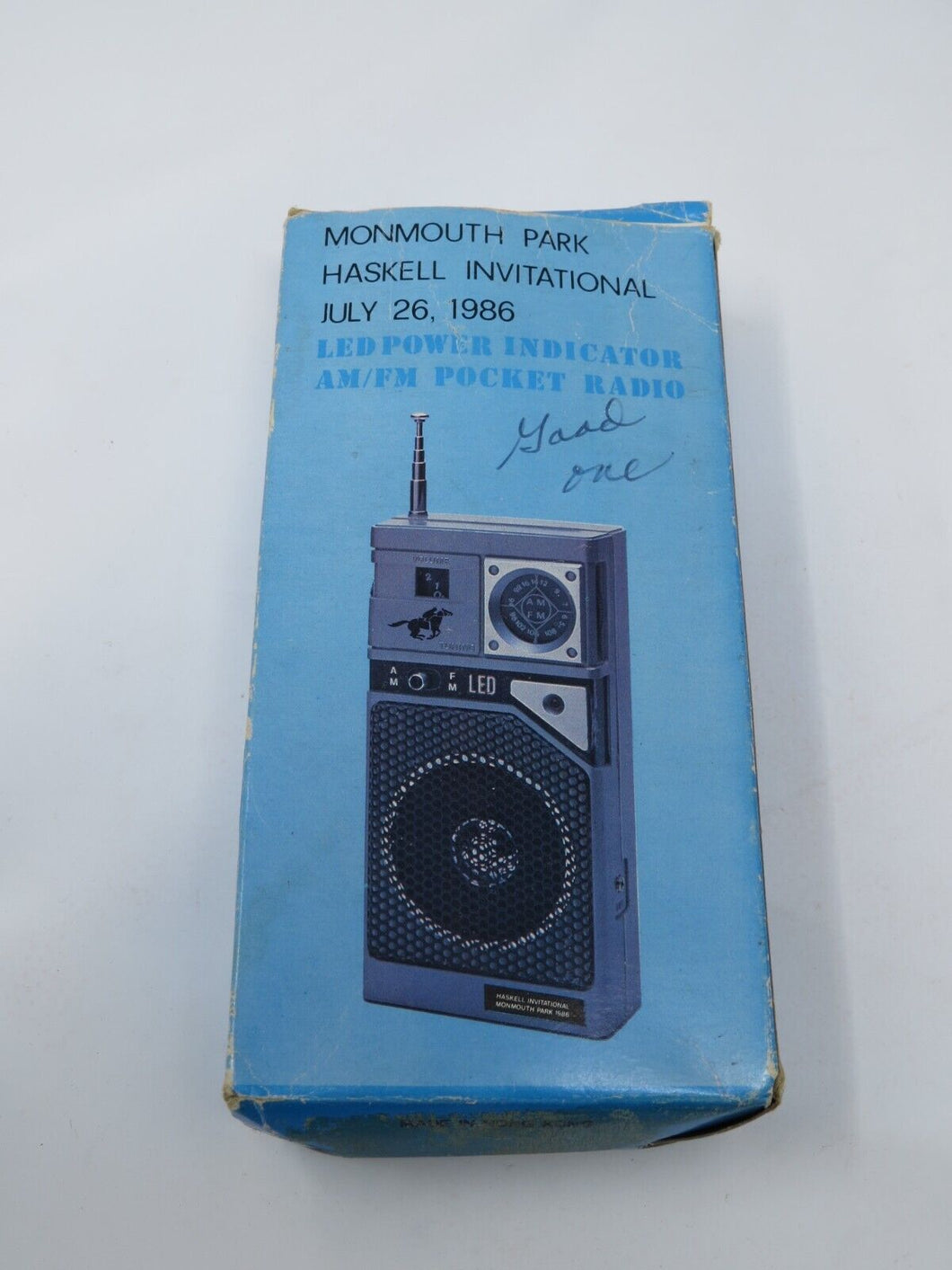 1986 Brand New Haskell Stakes Monmouth Park Horse Racing AM/FM Pocket Radio