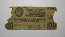 Load image into Gallery viewer, $.50 1837 Port Carbon Pennsylvania Obsolete Currency Bank Note Bill Savings Fund