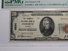 Load image into Gallery viewer, $20 1929 Osborne Kansas KS National Currency Bank Note Bill Charter #5834 VF30