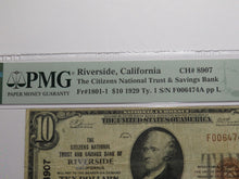 Load image into Gallery viewer, $10 1929 Riverside California National Currency Bank Note Bill Ch. #8907 F15 PMG