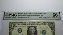 Load image into Gallery viewer, $1 1995 Radar Serial Number Federal Reserve Currency Bank Note Bill PMG UNC66EPQ