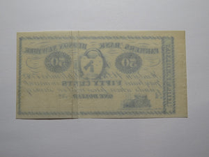 $.50 1862 Hudson New York NY Obsolete Currency Note Bill Hiram Dixon VF+