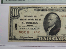 Load image into Gallery viewer, $10 1929 El Dorado Kansas KS National Currency Bank Note Bill Ch. #4981 VF25 PMG
