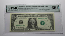 Load image into Gallery viewer, $1 2003 Radar Serial Number Federal Reserve Currency Bank Note Bill PMG UNC66EPQ