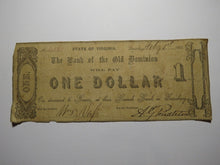 Load image into Gallery viewer, $1 1862 Pearisburg Virginia Obsolete Currency Bank Note Bill Old Dominion Bank