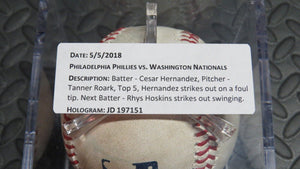 2018 Tanner Roark Washington Nationals Two Strikeout Game Used MLB Baseball!