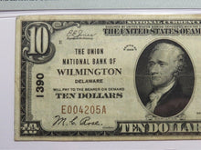 Load image into Gallery viewer, $10 1929 Wilmington Delaware National Currency Bank Note Bill Ch. #1390 VF30 PMG