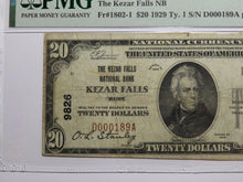Load image into Gallery viewer, $20 1929 Kezar Falls Maine National Currency Bank Note Bill Ch. #9826 VF20 PMG