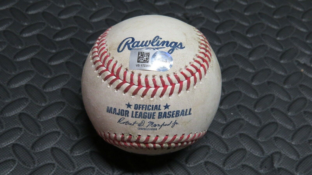2020 Nate Lowe Tampa Bay Rays RBI Single Game Used MLB Baseball! Cole Sulser