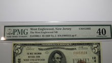 Load image into Gallery viewer, $5 1929 West Englewood New Jersey National Currency Bank Note Bill #12402 XF40