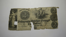 Load image into Gallery viewer, $2 1845 Lambertville New Jersey Obsolete Currency Bank Note Bill Delaware Bridge