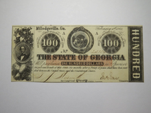 Load image into Gallery viewer, $100 1863 Milledgeville Georgia Obsolete Currency Bank Note Bill State of GA UNC