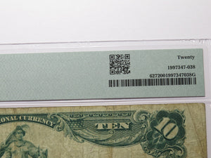 $10 1902 Gypsum Kansas KS National Currency Bank Note Bill Ch #9695 VF20 PMG