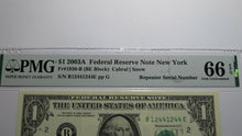 Load image into Gallery viewer, $1 2003 Repeater Serial Number Federal Reserve Currency Bank Note Bill PMG UNC66