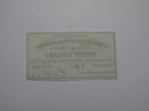 $20 1861 Confederate Bond Coupon Certificate Currency Bank Note Bill UNC