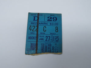 January 27, 1974 New York Rangers Vs. Los Angeles Kings NHL Hockey Ticket Stub