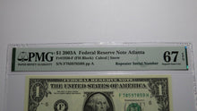 Load image into Gallery viewer, $1 2003 Repeater Serial Number Federal Reserve Currency Bank Note Bill UNC67EPQ!