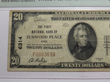 Load image into Gallery viewer, $20 1929 Elmwood Place Ohio OH National Currency Bank Note Bill Ch #6314 VF25EPQ