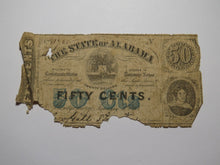 Load image into Gallery viewer, $.50 1863 Montgomery Alabama AL Obsolete Currency Bank Note Bill State of AL