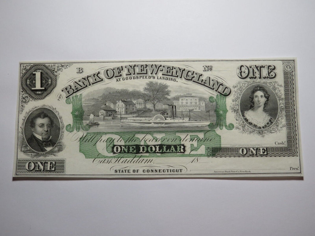 $1 18__ East Haddam Connecticut Obsolete Currency Bank Note Remainder Bill UNC++