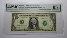 Load image into Gallery viewer, $1 1988 Radar Serial Number Federal Reserve Currency Bank Note Bill PMG UNC65EPQ