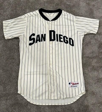 Load image into Gallery viewer, 2016 Griffin Benedict San Diego Padres TBTC Game Used Worn MLB Baseball Jersey