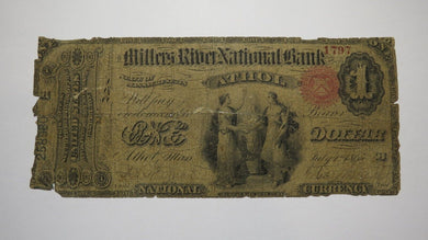 $1 1865 Athol Massachusetts Original National Currency Bank Note Bill #708 Ace