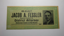 Load image into Gallery viewer, 1861 Confederate Currency Facsimile Political Advertising Note For Jacob Fessler