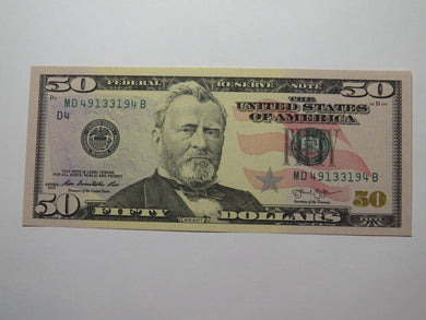 $50 2013 Radar Serial Number Federal Reserve Currency Bank Note Bill #49133194