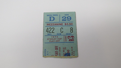 April 11, 1972 New York Rangers Vs Montreal Canadiens Playoff Hockey Ticket Stub