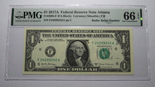 Load image into Gallery viewer, $1 2017 Radar Serial Number Federal Reserve Currency Bank Note Bill PMG UNC66EPQ