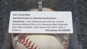 2018 Travis Jankowski San Diego Padres Game Used Ground Out MLB Baseball! Hosmer