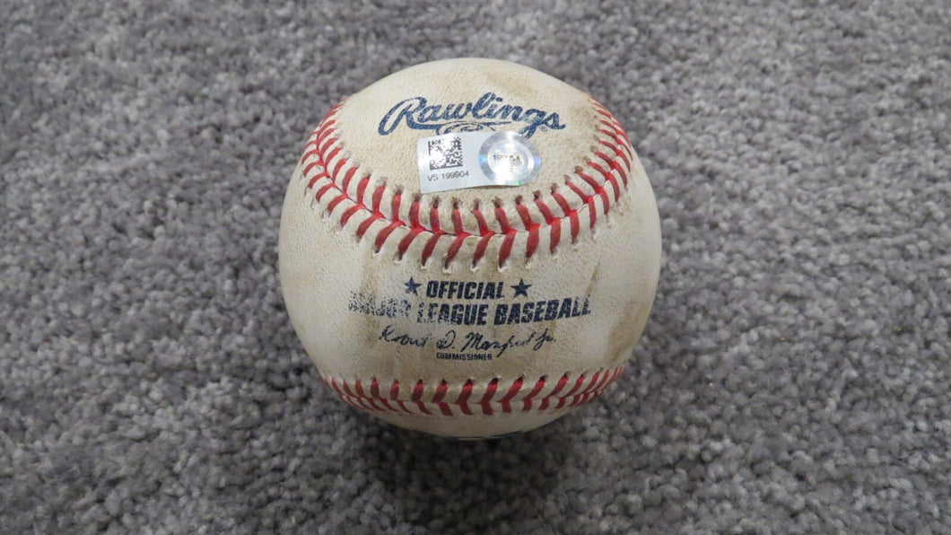 2020 Cole Sulser Baltimore Orioles Strikeout Game Used Baseball! Jose Peraza