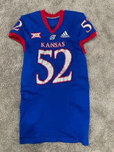 Load image into Gallery viewer, 2021 D.J. Withers Kansas Jayhawks Game Used Worn NCAA ADIDAS Football Jersey
