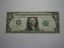 Load image into Gallery viewer, $1 2017 Fancy Serial Number Federal Reserve Bank Note Bill Dallas #22220777