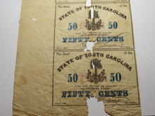 Load image into Gallery viewer, $.50-.75 1863 Charleston South Carolina Obsolete Currency Uncut Bank Sheet Notes