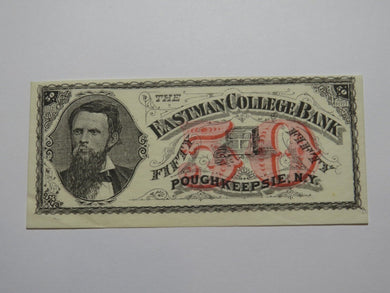 $.50 1870's Poughkeepsie New York Obsolete Currency Note Eastman College