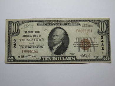 $10 1929 Youngstown Ohio OH National Currency Bank Note Bill Ch. #2482 FINE++