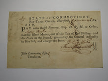Load image into Gallery viewer, 1781 Connecticut Pay Table Office Colonial Currency Note Bill! Wadsworth/Wales