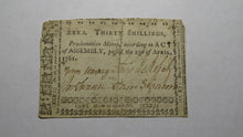 Load image into Gallery viewer, 1761 Thirty Shillings North Carolina NC Colonial Currency Note Bill 30s RARE