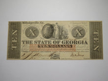 Load image into Gallery viewer, $10 1862 Milledgeville Georgia Obsolete Currency Bank Note Bill State of GA UNC+