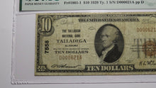Load image into Gallery viewer, $10 1929 Talladega Alabama AL National Currency Bank Note Bill Ch #7558 VF20 PMG
